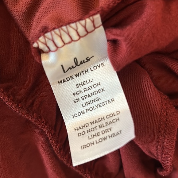 NWT Lulus Burgundy Rust Surplice Wrap Front V-Neck Short Sleeve Bodysuit - S - Picture 9 of 11